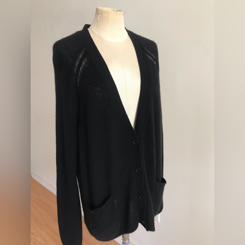 CASHMERE BCBG MAXAZRIA Cardigan Black/SM NWOT